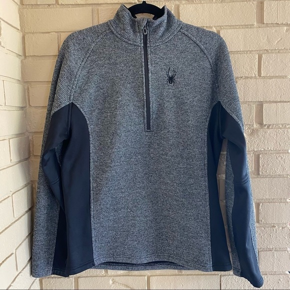 Spyder Gray Outbound Half Zip Sweatshirt Pullover Sweater Mens Size Medium M - Picture 2 of 9